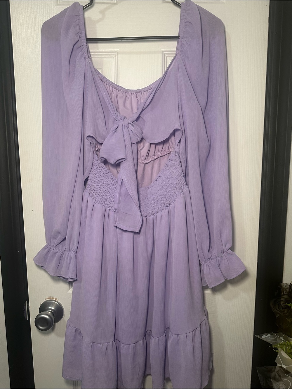 Lilac Long-Sleeve Mini Dress - Picture 2 of 6